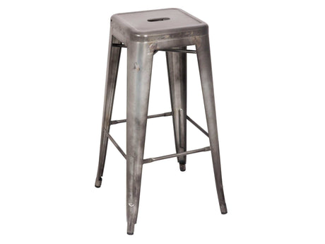 Kiara Antique Silver Bar Stool - Ornate Home