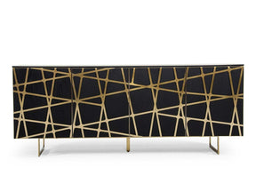 Kilson Black Oak & Champagne Gold Buffet/Console - Ornate Home