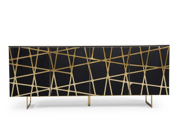 Kilson Black Oak & Champagne Gold Buffet/Console - Ornate Home