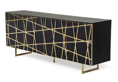 Kilson Black Oak & Champagne Gold Buffet/Console - Ornate Home
