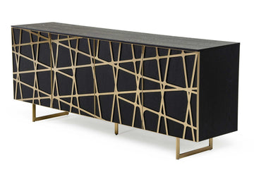 Kilson Black Oak & Champagne Gold Buffet/Console - Ornate Home