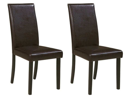 Kimonte Dark Brown Faux Leather Dining Chair (Set of 2) - Ornate Home