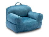 King Kid's Blue Velvet Bean Bag Chair - Ornate Home