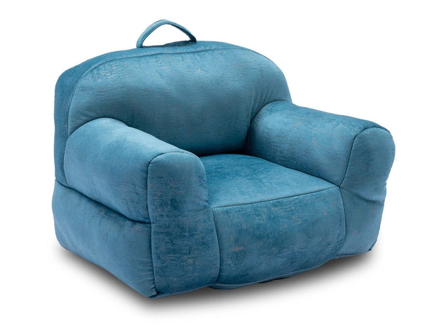 King Kid's Blue Velvet Bean Bag Chair - Ornate Home