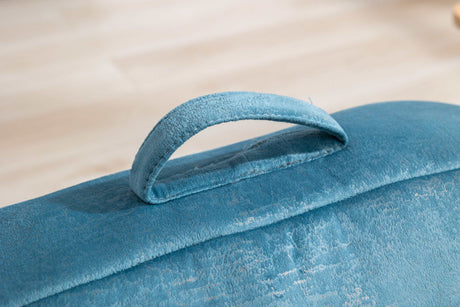 King Kid's Blue Velvet Bean Bag Chair - Ornate Home