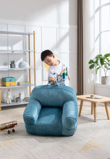 King Kid's Blue Velvet Bean Bag Chair - Ornate Home