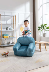 King Kid's Blue Velvet Bean Bag Chair - Ornate Home