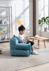 King Kid's Blue Velvet Bean Bag Chair - Ornate Home