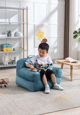 King Kid's Blue Velvet Bean Bag Chair - Ornate Home