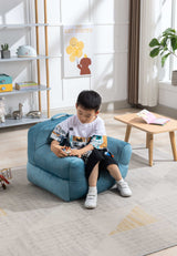 King Kid's Blue Velvet Bean Bag Chair - Ornate Home