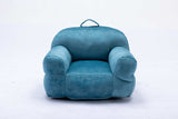 King Kid's Blue Velvet Bean Bag Chair - Ornate Home