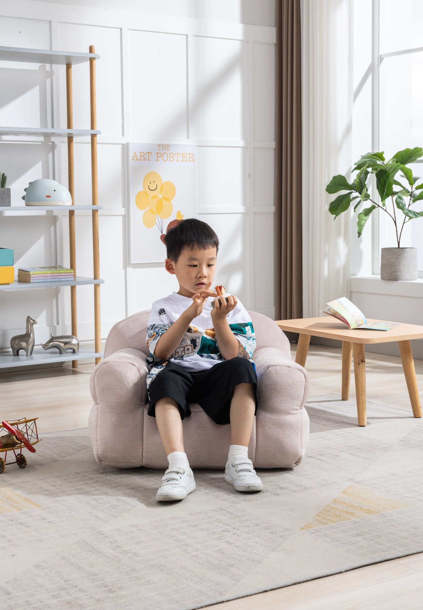 King Kid's Pink Velvet Bean Chair - Ornate Home