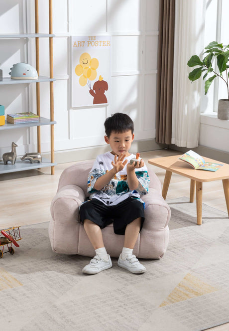 King Kid's Pink Velvet Bean Chair - Ornate Home