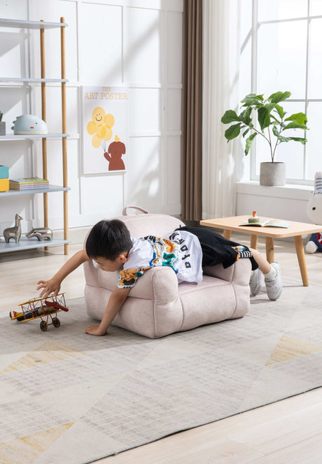 King Kid's Pink Velvet Bean Chair - Ornate Home