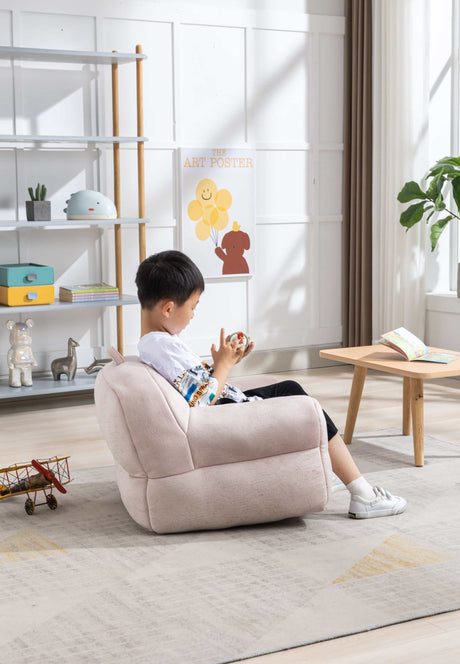 King Kid's Pink Velvet Bean Chair - Ornate Home