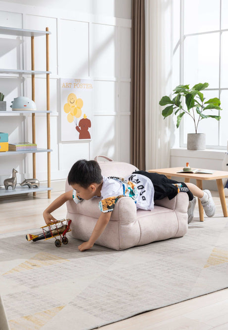 King Kid's Pink Velvet Bean Chair - Ornate Home