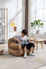 King Kids' Brown Velvet Bean Bag Chair - Ornate Home