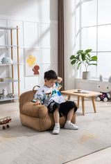 King Kids' Brown Velvet Bean Bag Chair - Ornate Home