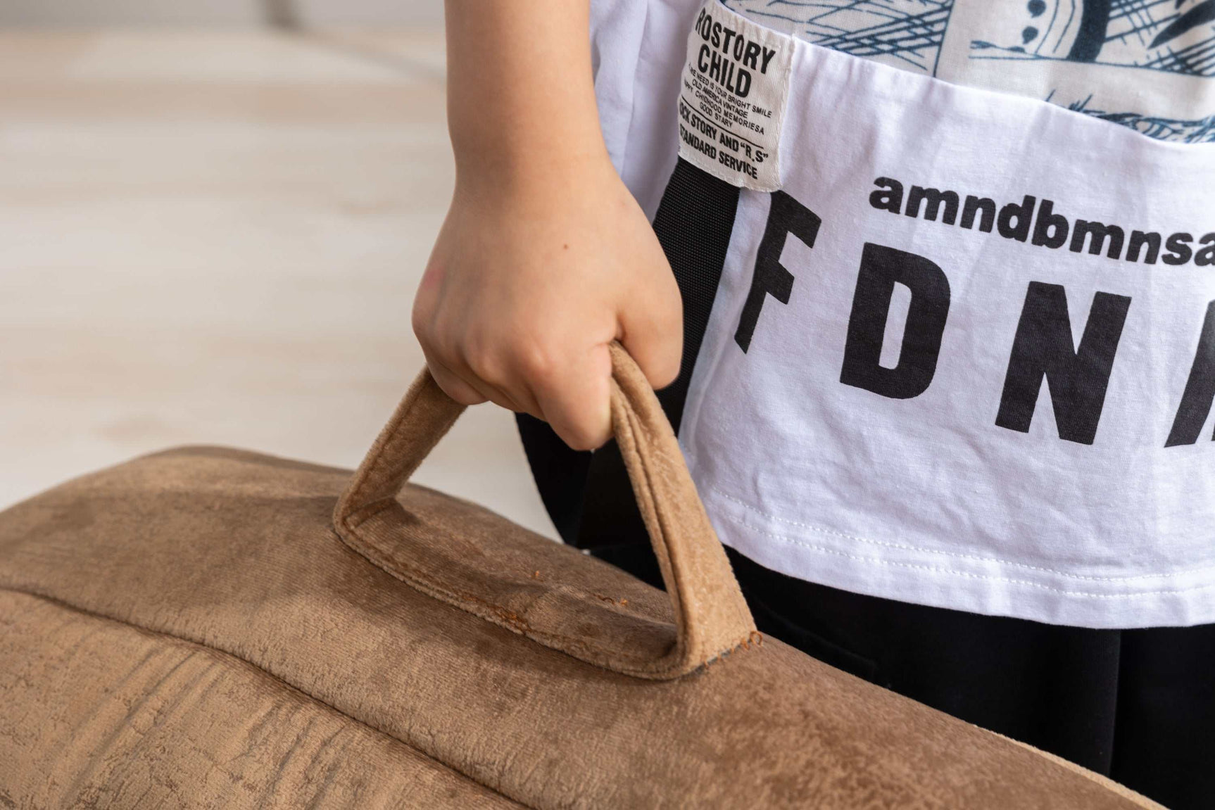 King Kids' Brown Velvet Bean Bag Chair - Ornate Home