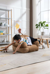 King Kids' Brown Velvet Bean Bag Chair - Ornate Home