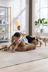 King Kids' Brown Velvet Bean Bag Chair - Ornate Home