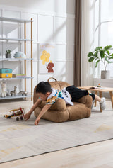 King Kids' Brown Velvet Bean Bag Chair - Ornate Home