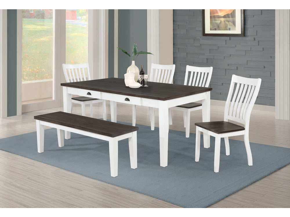 Kingman Espresso / Antique White 5 Pc Dining Set - Ornate Home