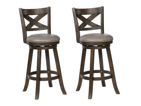 Kipper 29" Gray Swivel Barstool (Set of 2) - Ornate Home