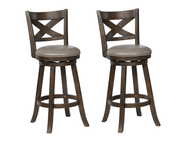 Kipper 29" Gray Swivel Barstool (Set of 2) - Ornate Home