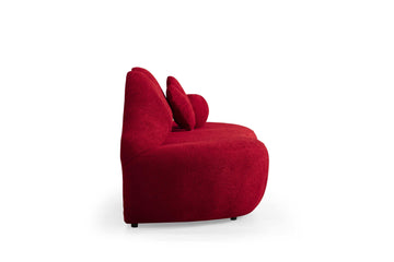 Kiss Boucle Loveseat w/ Round Ottoman & Stool - Ornate Home