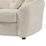 Klamath Modern Curved Sofa w/5 Decorative Throw Pillows Beige - Ornate Home