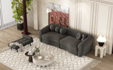 Klamath Modern Curved Sofa w/5 Decorative Throw Pillows - Ornate Home