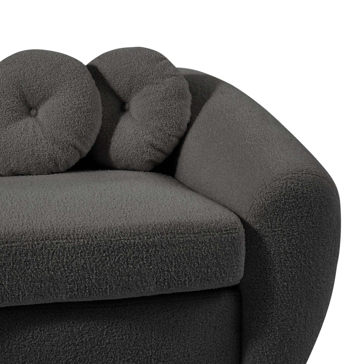 Klamath Modern Curved Sofa w/5 Decorative Throw Pillows - Ornate Home