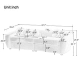 Klamath Modern Curved Sofa w/5 Decorative Throw Pillows - Ornate Home