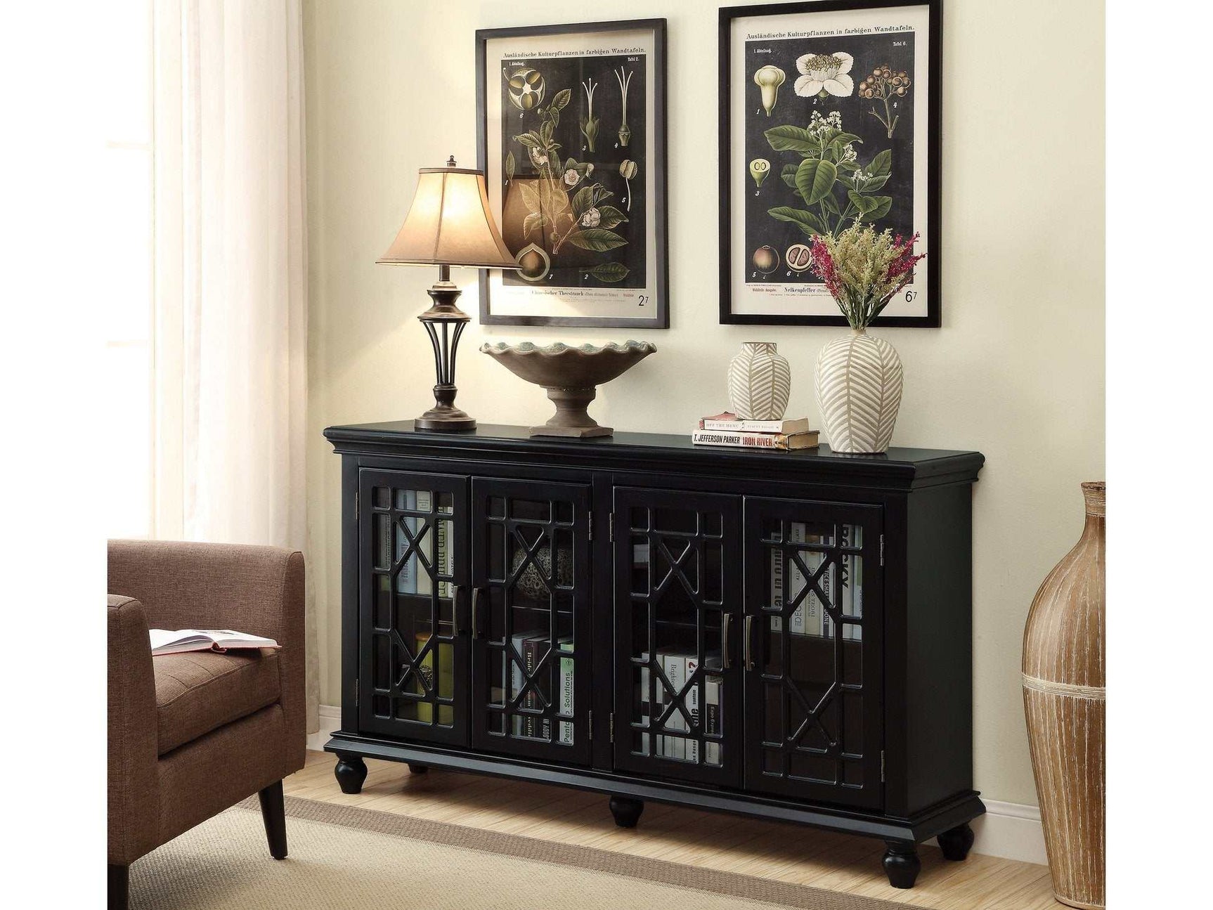 Kovu Black Accent Cabinet - Ornate Home