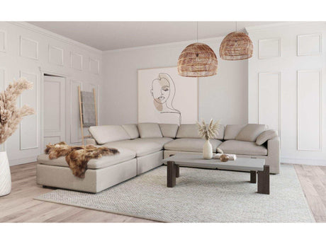Kramer Cream Fabric Sectional Sofa - Ornate Home