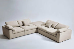 Kramer Cream Fabric Sectional Sofa - Ornate Home
