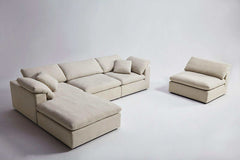 Kramer Cream Fabric Sectional Sofa - Ornate Home