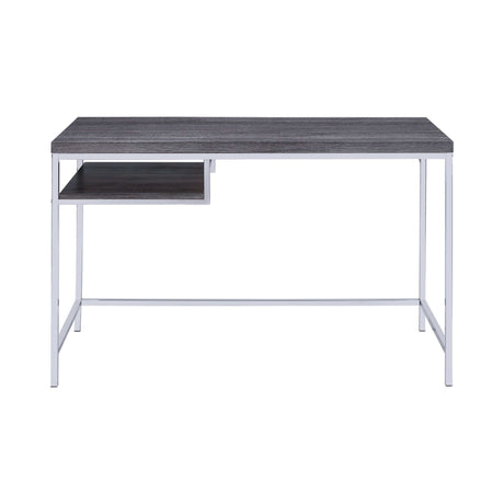 Kravitz Weathered Grey & Chrome Writing Desk - Ornate Home