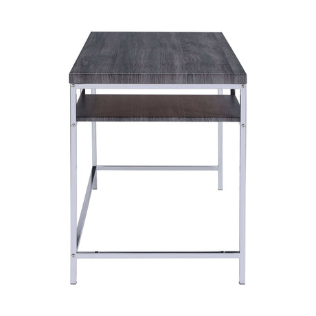 Kravitz Weathered Grey & Chrome Writing Desk - Ornate Home