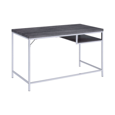 Kravitz Weathered Grey & Chrome Writing Desk - Ornate Home