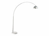 Krester Brushed Steel & Chrome Arched Floor Lamp - Ornate Home