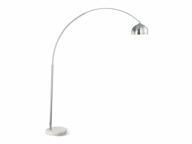Krester Brushed Steel & Chrome Arched Floor Lamp - Ornate Home