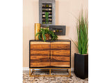 Kris Black Walnut & Gold 2 Door Accent Cabinet - Ornate Home