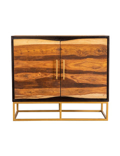 Kris Black Walnut & Gold 2 Door Accent Cabinet - Ornate Home