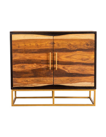 Kris Black Walnut & Gold 2 Door Accent Cabinet - Ornate Home