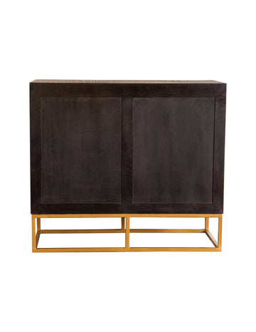 Kris Black Walnut & Gold 2 Door Accent Cabinet - Ornate Home