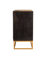 Kris Black Walnut & Gold 2 Door Accent Cabinet - Ornate Home