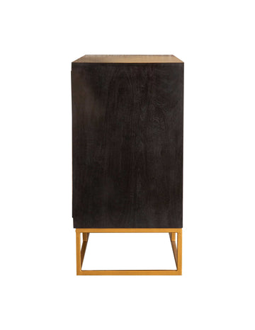 Kris Black Walnut & Gold 2 Door Accent Cabinet - Ornate Home