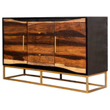 Kris Black Walnut & Gold Accent Cabinet - Ornate Home